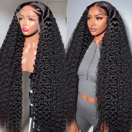 Natural Color 13x4 / 13x6 HD Lace Front Wig – 100% Brazilian Remy Human Hair, Deep Wave, 200% Density, Full Frontal Lace, Long 40–46 Inch, Pre-Plucked with Baby Hair