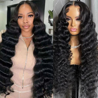 Loose Wave 13x6 HD Lace Front Wig – 100% Brazilian Remy Human Hair, 250% Density, Bleached Knots, Pre-Plucked Natural Look
