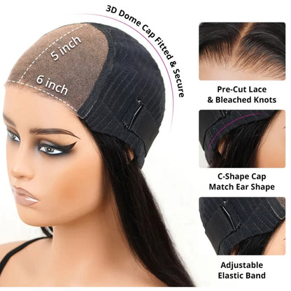 10A Glueless HD Transparent Lace Wig Kinky Curly – 6x5 Pre Cut, 100% Brazilian Remy Human Hair, 210% Density, Ready to Wear