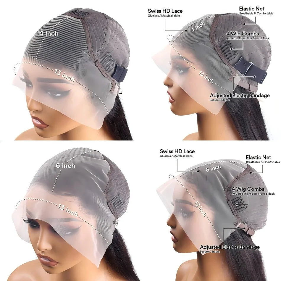 Loose Wave 13x6 HD Lace Front Wig – 100% Brazilian Remy Human Hair, 250% Density, Bleached Knots, Pre-Plucked Natural Look