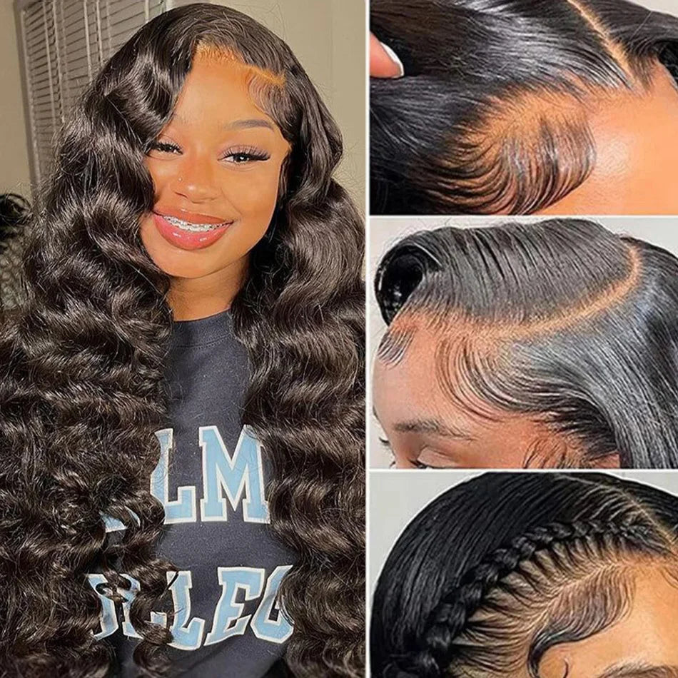 Loose Wave 13x6 HD Lace Front Wig – 100% Brazilian Remy Human Hair, 250% Density, Bleached Knots, Pre-Plucked Natural Look