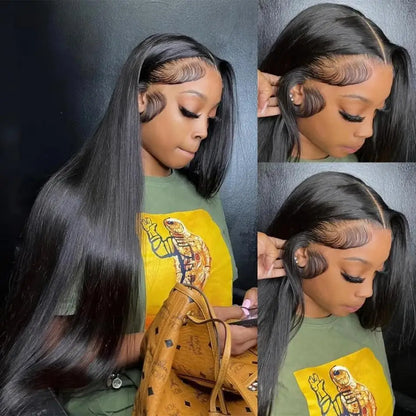 Glueless Bone Straight HD Lace Wig – 13x6 / 13x4 / 4x4 / 5x5 Transparent Swiss Lace, 100% Brazilian Remy Human Hair, Pre-Plucked Natural Hairline