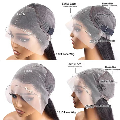 Natural Color 13x4 / 13x6 HD Lace Front Wig – 100% Malaysian Virgin Human Hair, Body Wave, 180–200% Density, Pre-Plucked with Baby Hair