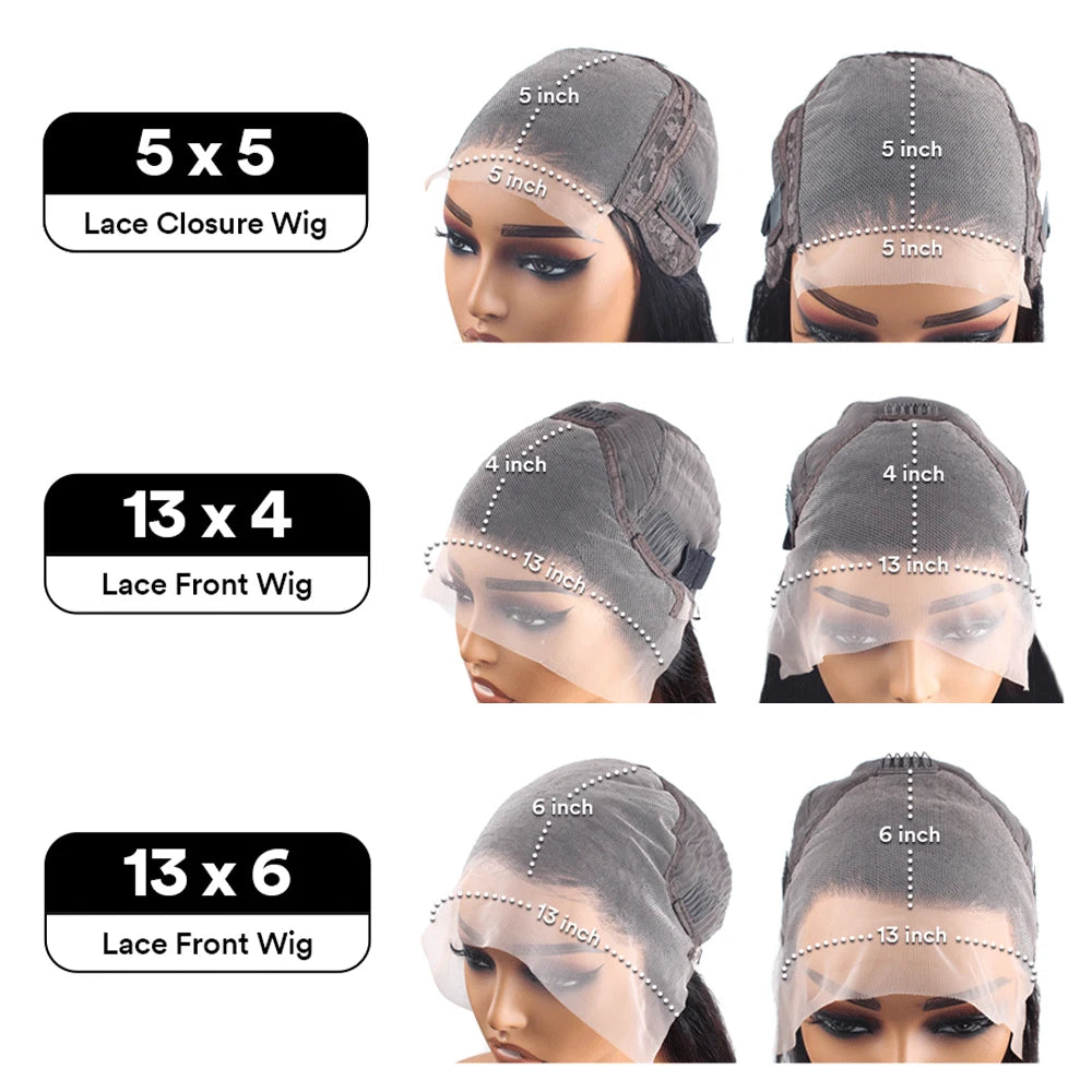 Body Wave Lace Wig HD 13x6 & 5x5 – 180%–220% Density Human Hair