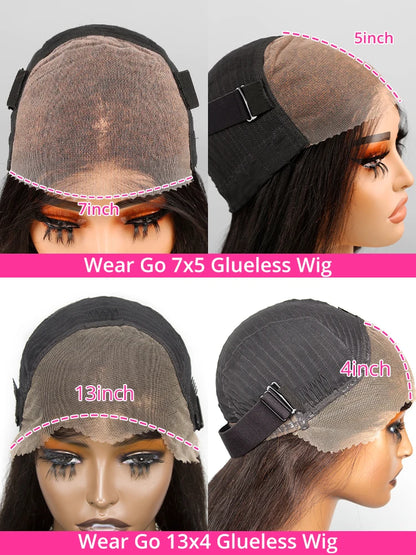 Highlight Ombre 13x4 / 7x5 HD Lace Front Wig – 100% Brazilian Remy Human Hair, Deep Water Wave, 250% Density, Glueless “Wear & Go” Wig, Pre-Plucked, Brown Ombre