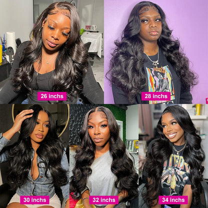 Body Wave Lace Wig HD 13x6 & 5x5 – 180%–220% Density Human Hair