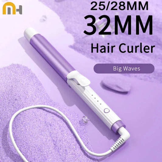 Hair Curler 32mm Negative Ion Ceramic Curling Iron – Large Volume, Anti-Frizz, Adjustable Temperature (140–210°C), 360° Rotating Cord