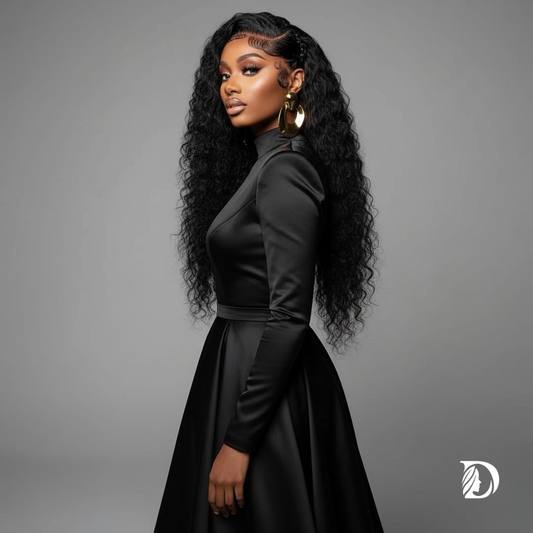 Deep Wave HD Lace Front Wig – 100% Brazilian Human Hair – Pre-Plucked, 200% Density – 24" to 40"